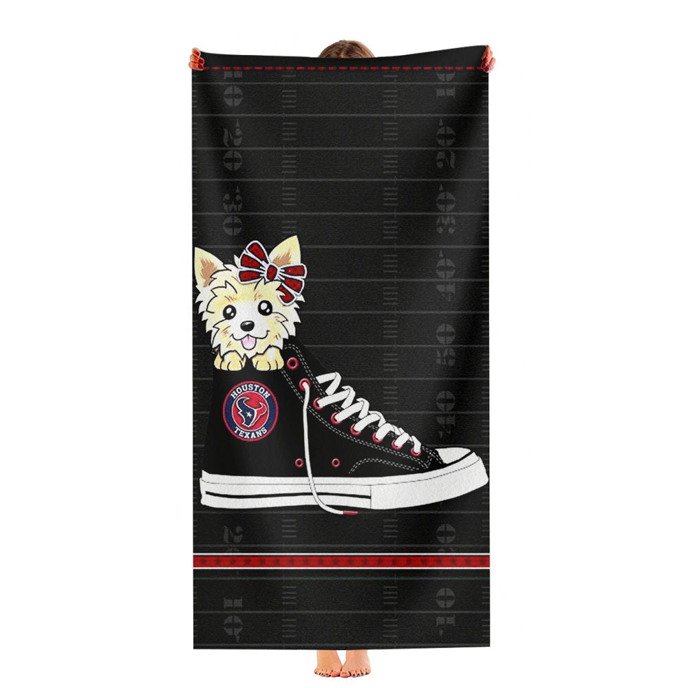 Houston Texans High Waist And Dog Ultra-Soft Luxury Bathroom Towels