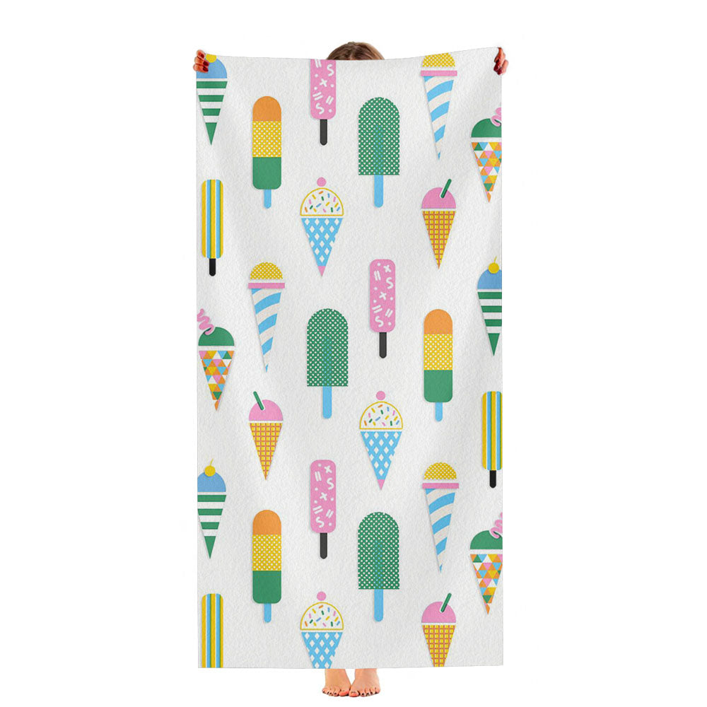 Ice Cream Pattern Ultra-Soft Luxury Bathroom Towels
