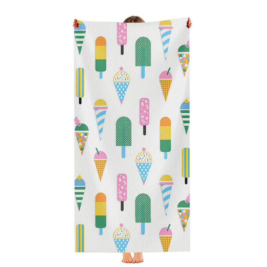 Ice Cream Pattern Ultra-Soft Luxury Bathroom Towels