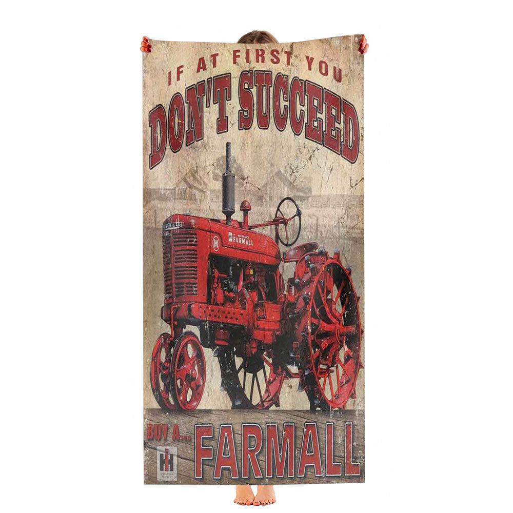 Ih International Harvester Retro Tractors Ultra-Soft Luxury Bathroom Towels