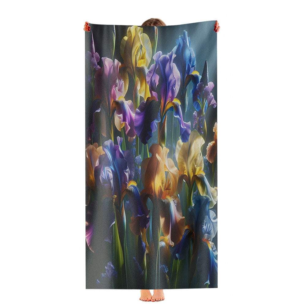 Iris Flowers Ultra-Soft Luxury Bathroom Towels