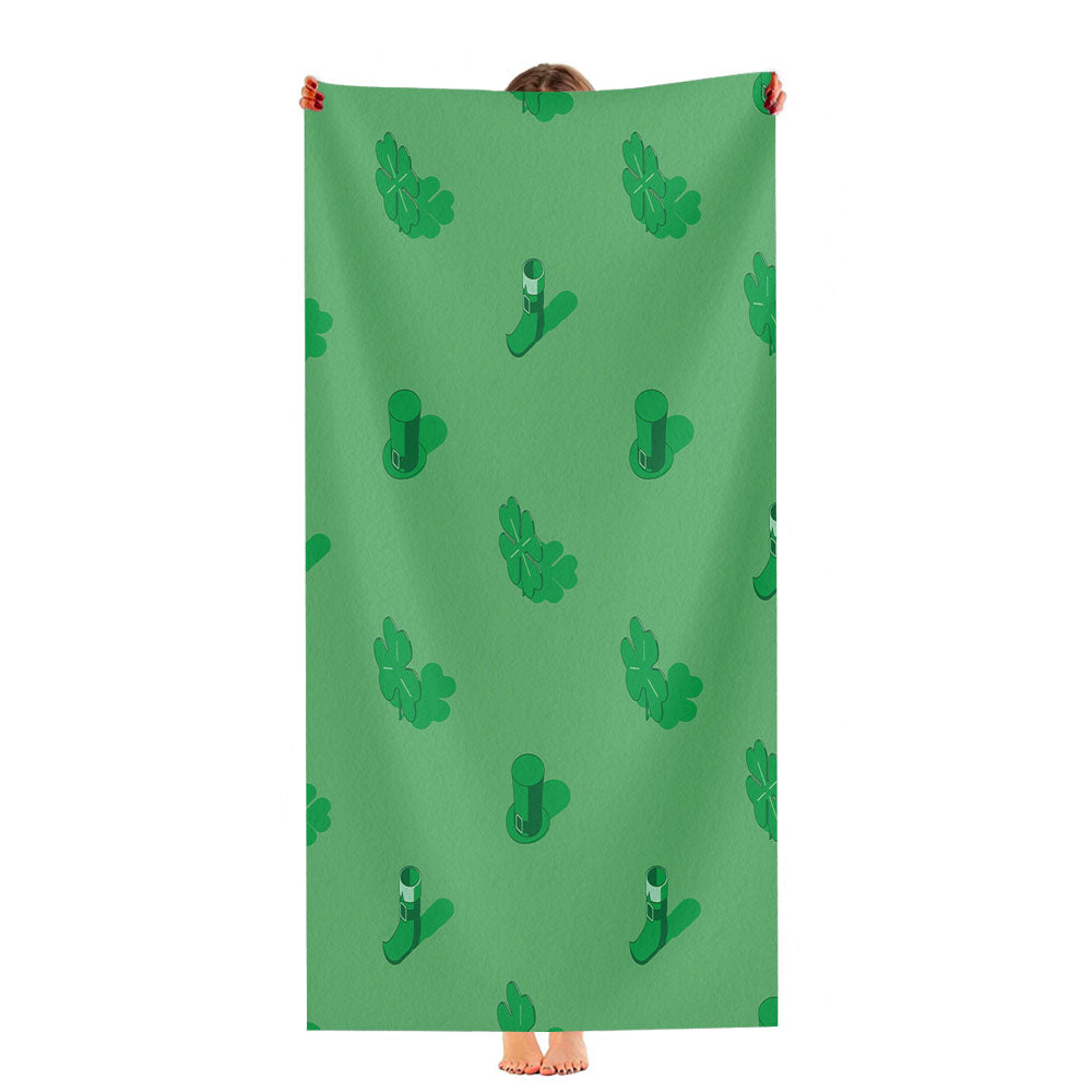 Isometric St Patricks Day Pattern 01 Ultra-Soft Luxury Bathroom Towels