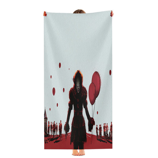 It Chapter 2 Pennywise The Clown Red Balloon Movie Ultra-Soft Luxury Bathroom Towels
