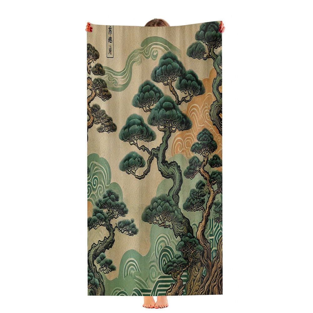 Japanese Pine Tree Ultra-Soft Luxury Bathroom Towels