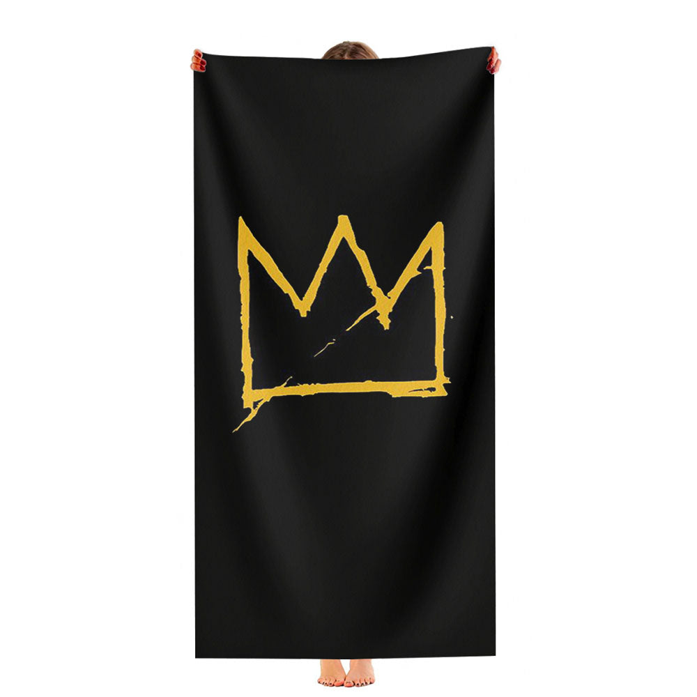 Jean Michel Basquiat Crown Graffiti Street Art Ultra-Soft Luxury Bathroom Towels