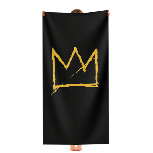 Jean Michel Basquiat Crown Graffiti Street Art Ultra-Soft Luxury Bathroom Towels