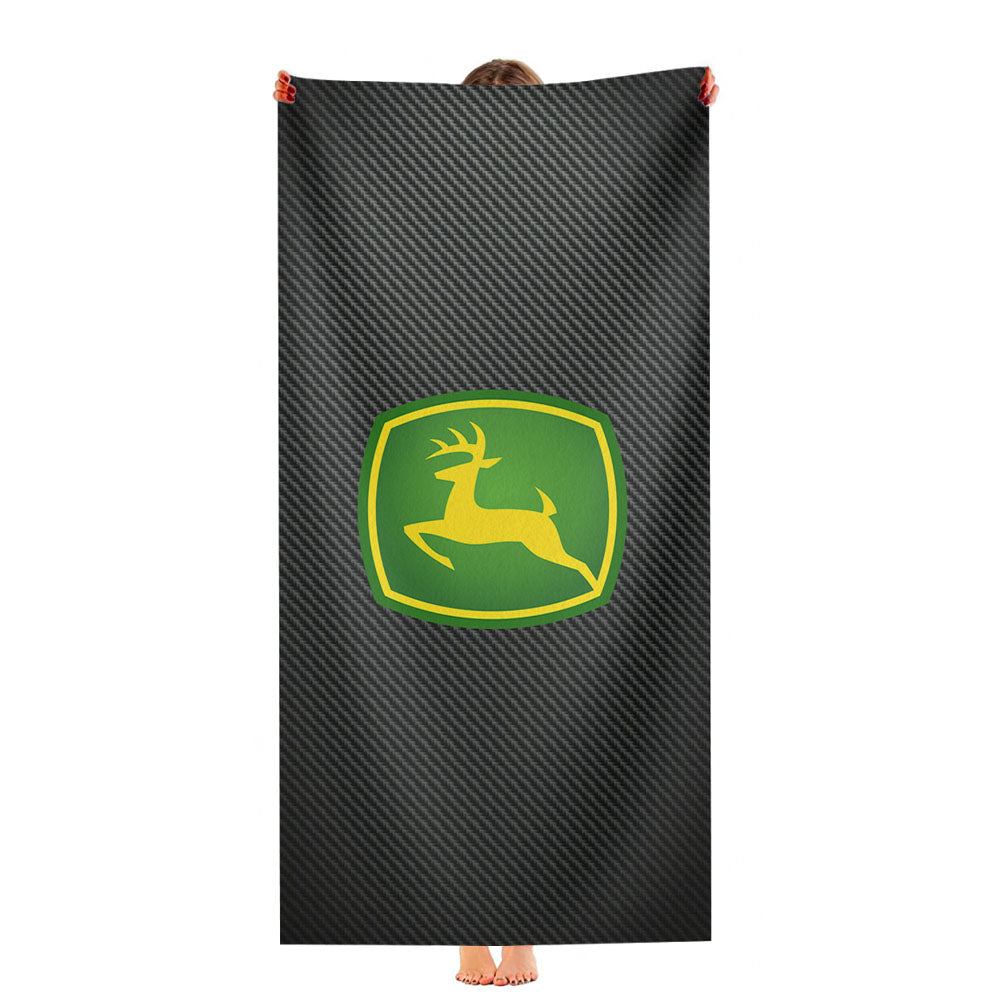 John Deere Logo Carbon Fiber Ultra-Soft Luxury Bathroom Towels