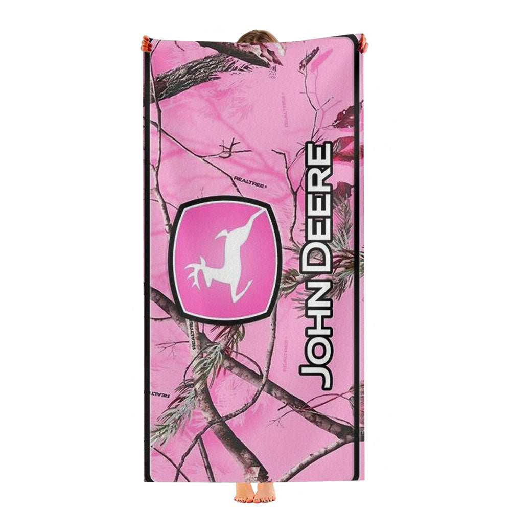 John Deere Pink Camo Ultra-Soft Luxury Bathroom Towels