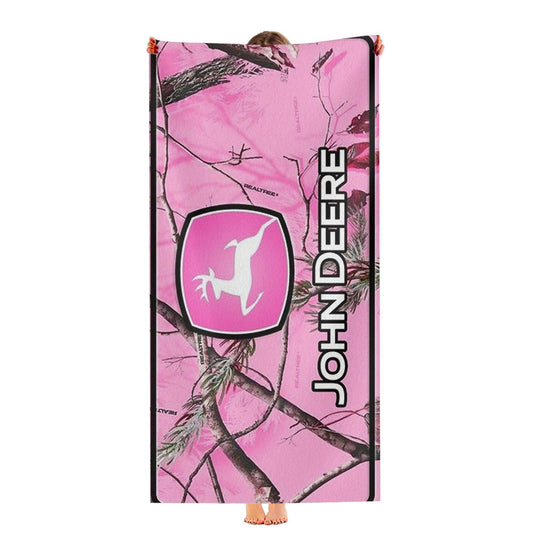 John Deere Pink Camo Ultra-Soft Luxury Bathroom Towels