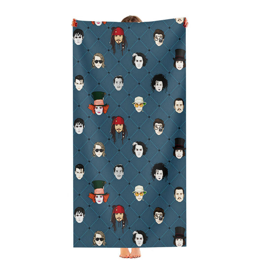 Johnny Depp All Movie Characters Pattern Ultra-Soft Luxury Bathroom Towels
