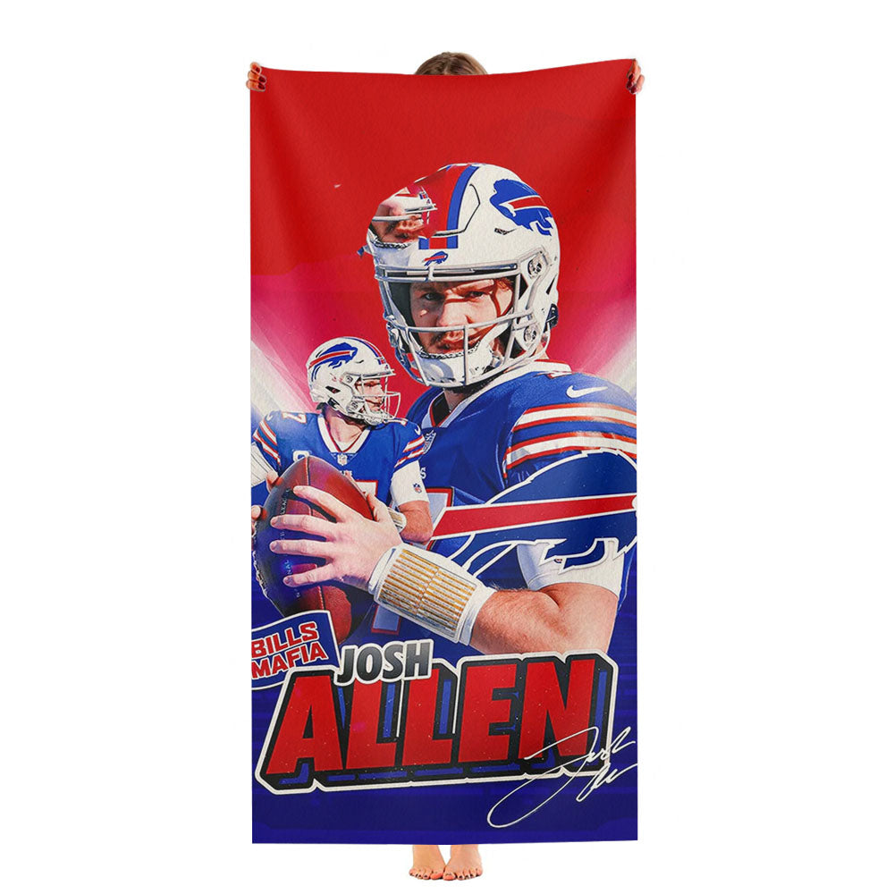 Josh Allen Buffalo Bills 1 Ultra-Soft Luxury Bathroom Towels