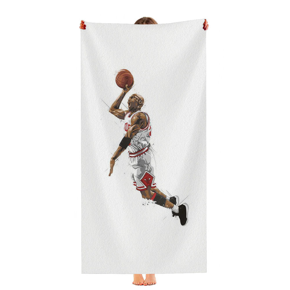 Jumpman Jordan On White Backg Ultra-Soft Luxury Bathroom Towels