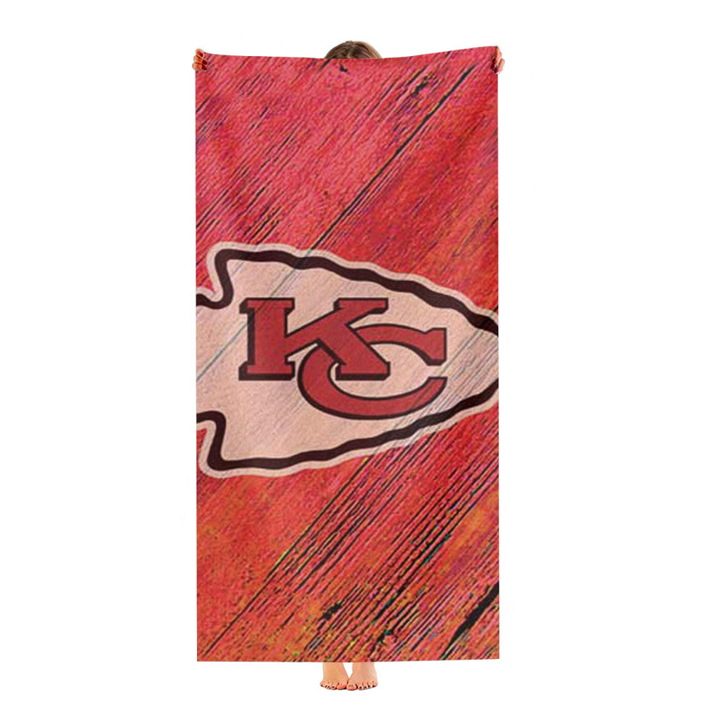 Kansas City Chiefs Colored Wood Logo Ultra-Soft Luxury Bathroom Towels