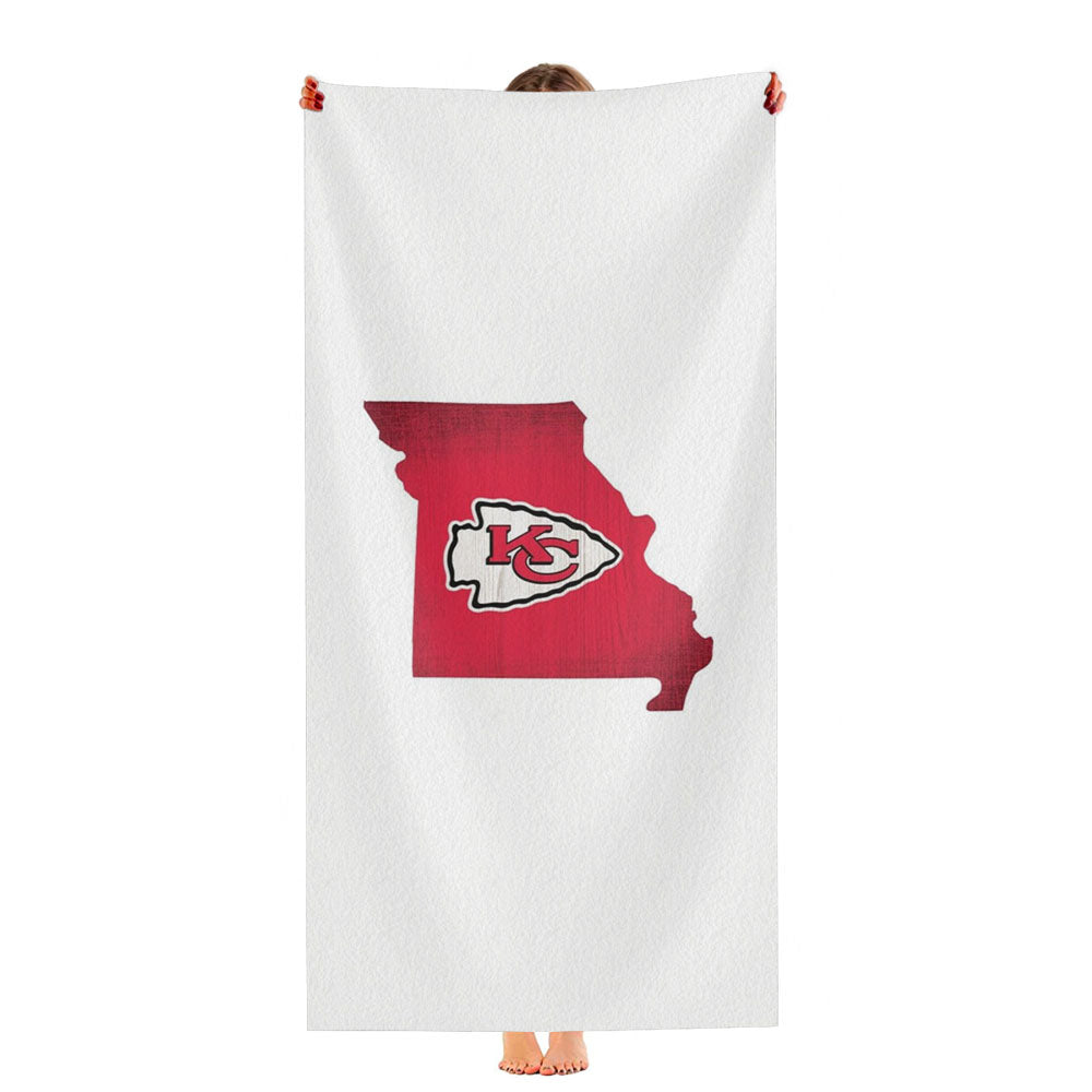 Kansas City Chiefs Logo States Ultra-Soft Luxury Bathroom Towels