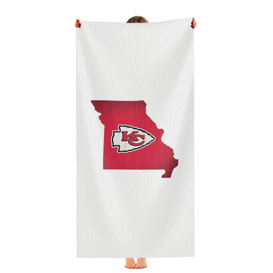 Kansas City Chiefs Logo States Ultra-Soft Luxury Bathroom Towels