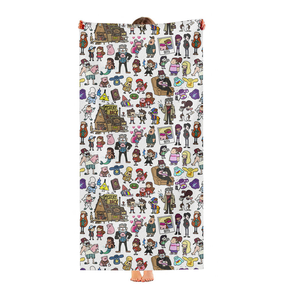 Kawaii Gravity Falls Pattern Ultra-Soft Luxury Bathroom Towels