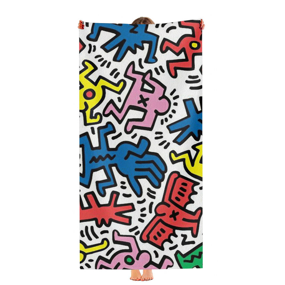 Keith Haring Neo Pop Art Ultra-Soft Luxury Bathroom Towels