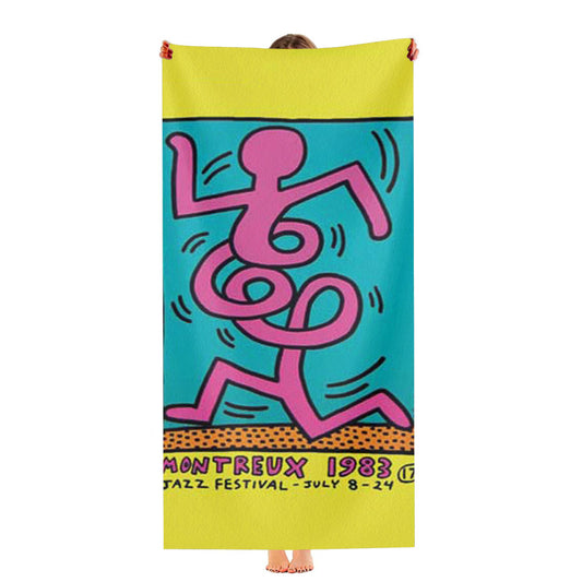 Keith Haring Pink Twist Ultra-Soft Luxury Bathroom Towels