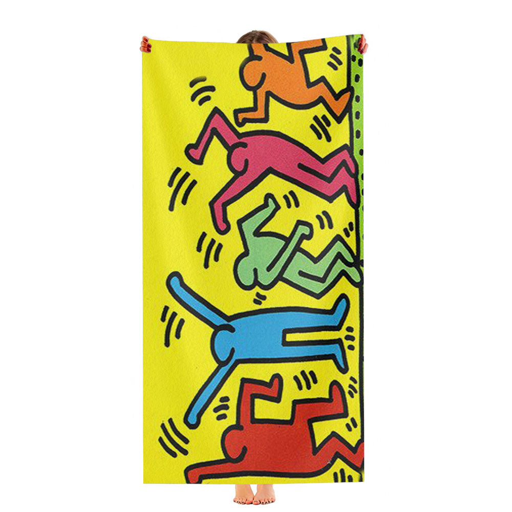 Keith Haring Pop Art Ultra-Soft Luxury Bathroom Towels