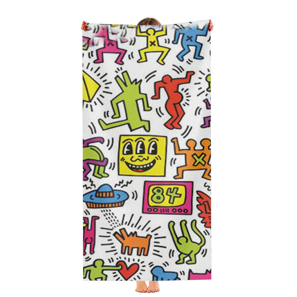Keith Haring Tv 84 Ultra-Soft Luxury Bathroom Towels