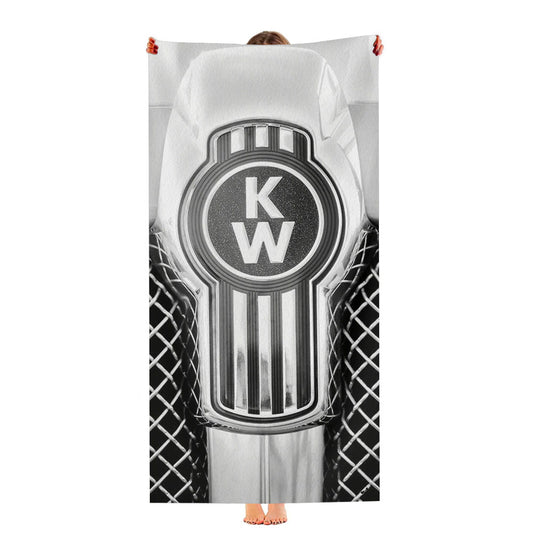 Kenworth Truck Emblem Black White Ultra-Soft Luxury Bathroom Towels