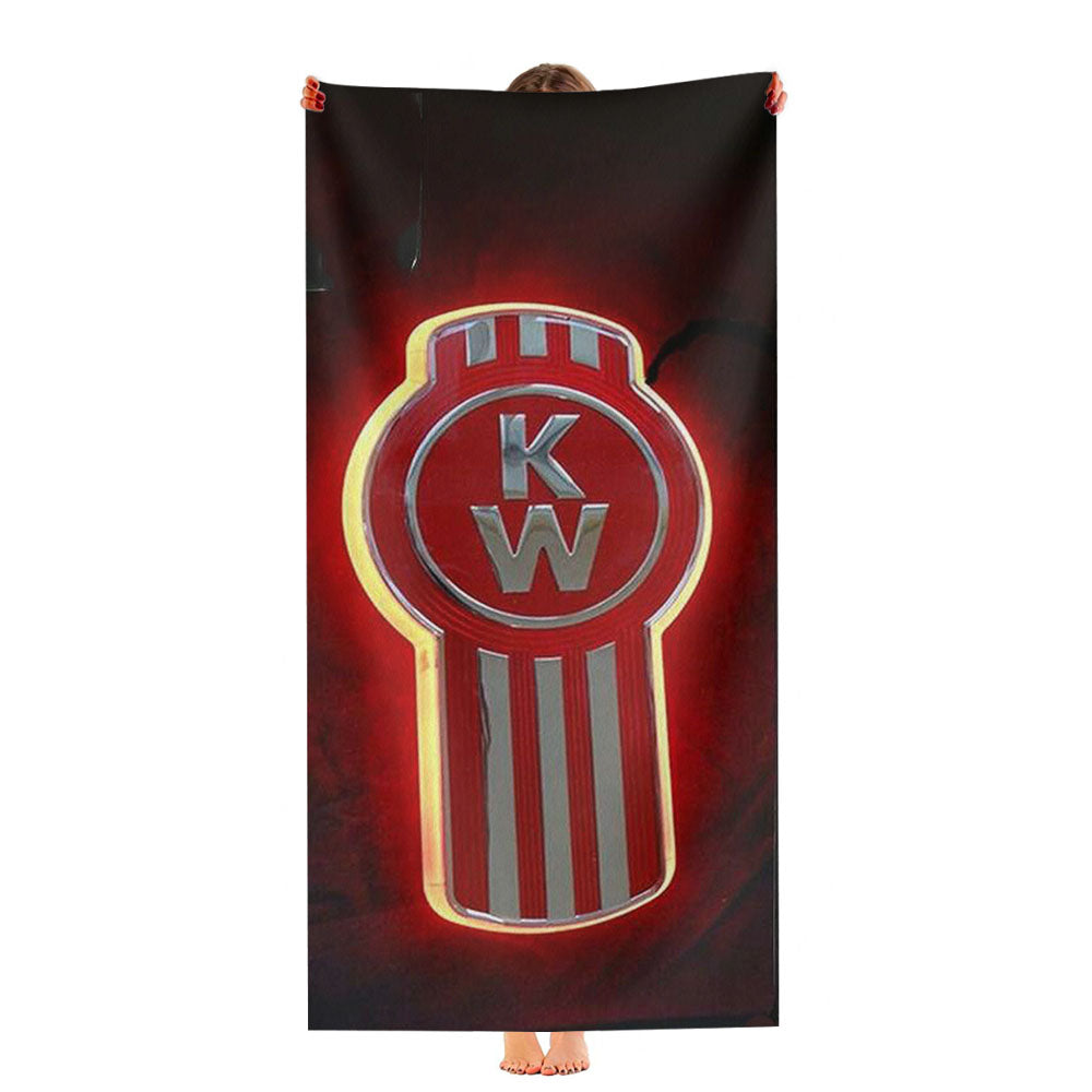 Kenworth Truck Glow Logo Ultra-Soft Luxury Bathroom Towels