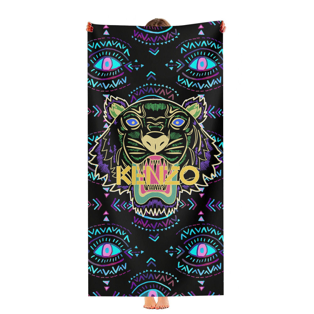 Kenzo Tiger Pattern Ultra-Soft Luxury Bathroom Towels