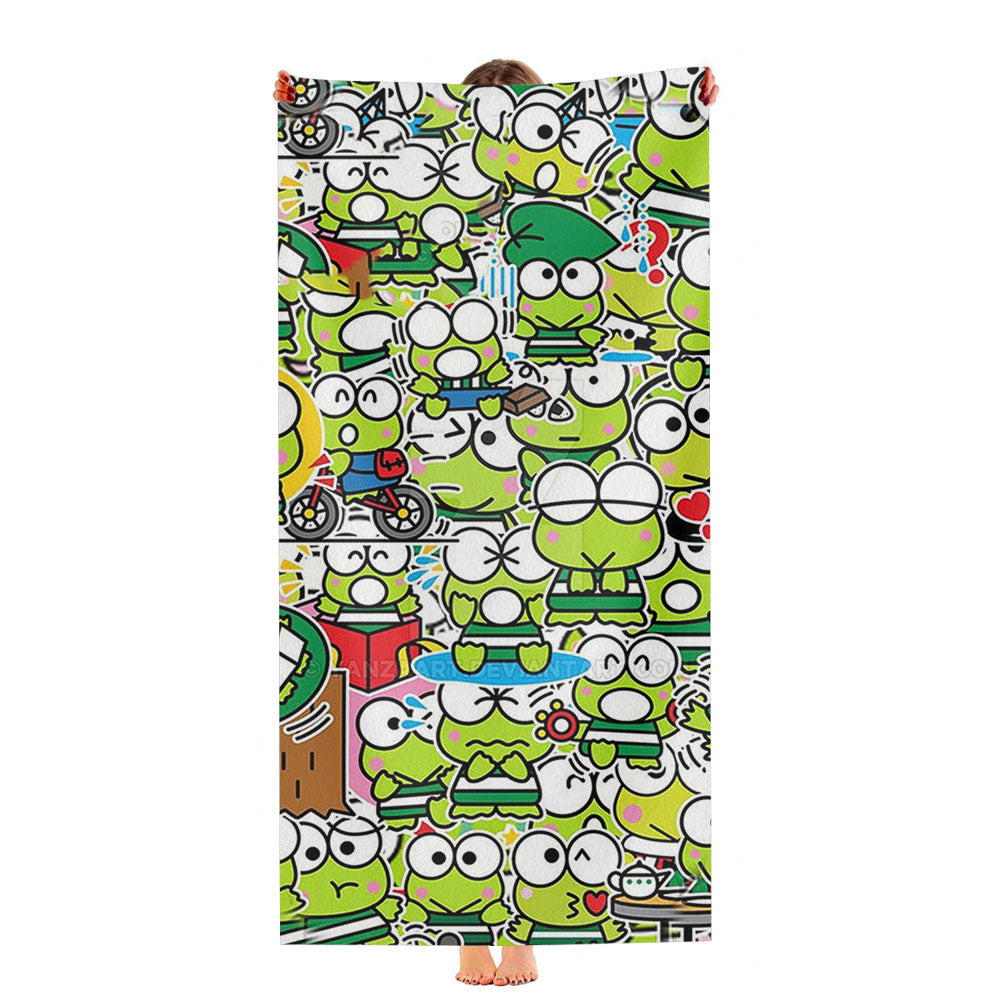 Keroppi Collage Ultra-Soft Luxury Bathroom Towels