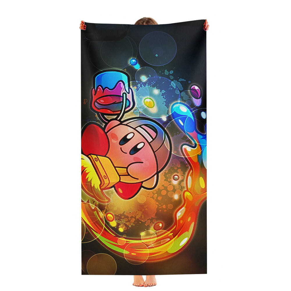 Kirby Cute Art Ultra-Soft Luxury Bathroom Towels
