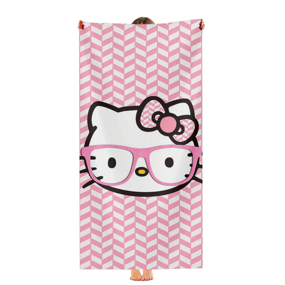 Kitty Cat Face Cute Pattern Ultra-Soft Luxury Bathroom Towels
