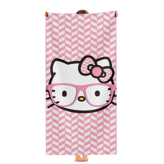 Kitty Cat Face Cute Pattern Ultra-Soft Luxury Bathroom Towels