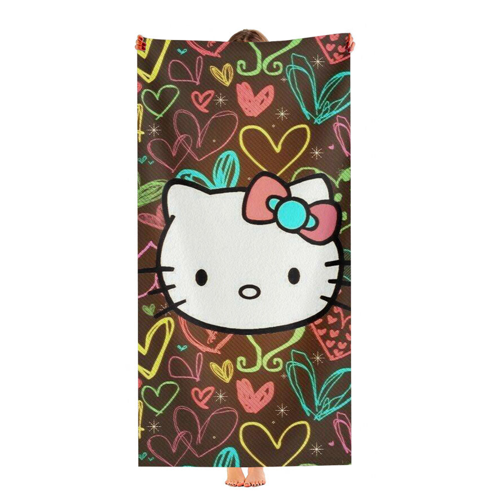 Kitty Cat Love Glow Pattern Ultra-Soft Luxury Bathroom Towels