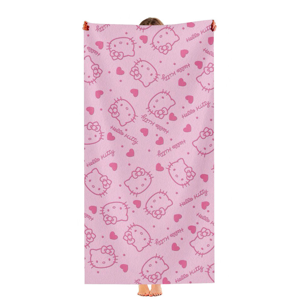 Kitty Pink Hello Kitty Pattern Ultra-Soft Luxury Bathroom Towels