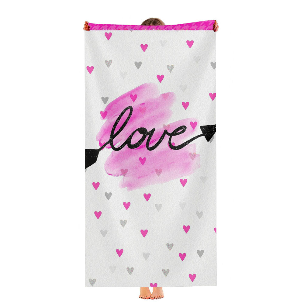 Kitty Pink Valentine Pattern Love Ultra-Soft Luxury Bathroom Towels