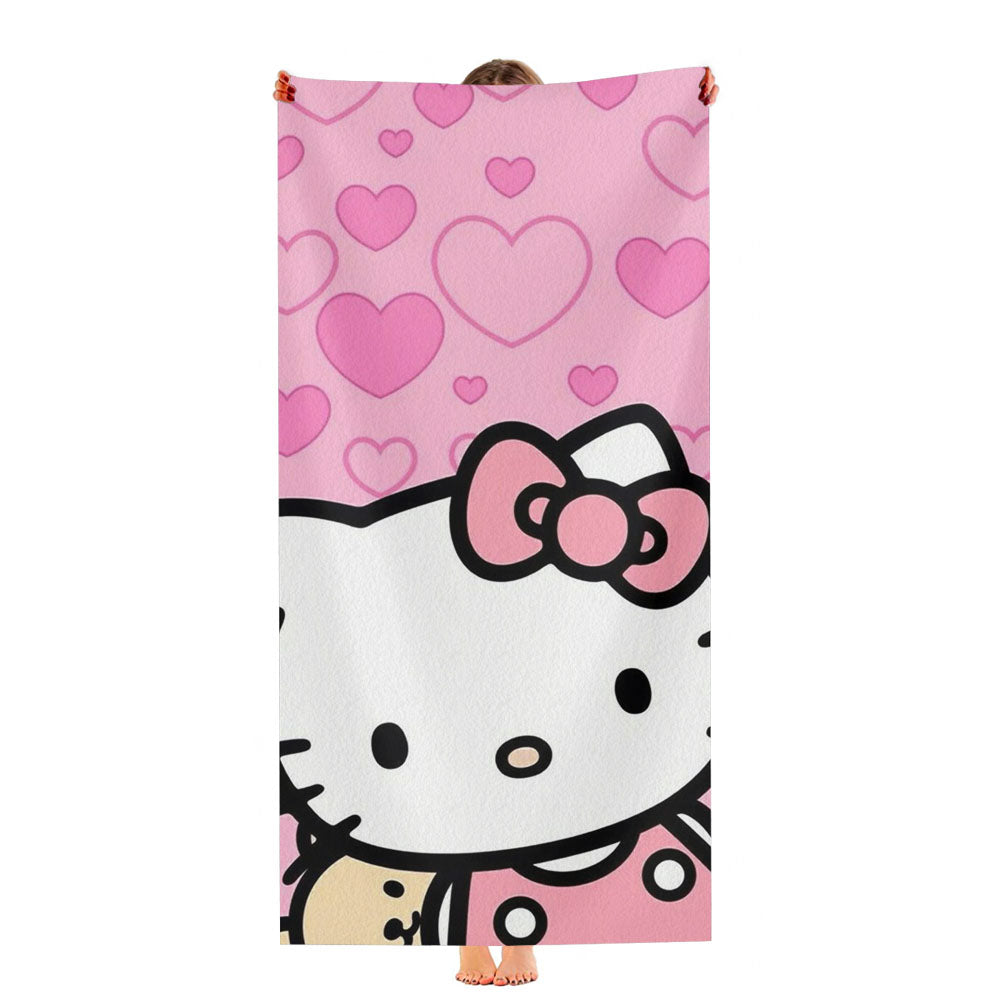 Kitty Puss Hello Kitty Pattern Love Ultra-Soft Luxury Bathroom Towels