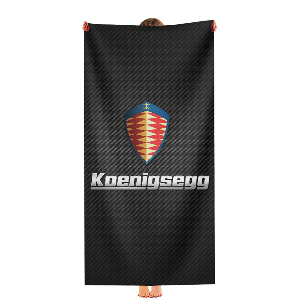 Koenigsegg Car Logo Carbon Ultra-Soft Luxury Bathroom Towels