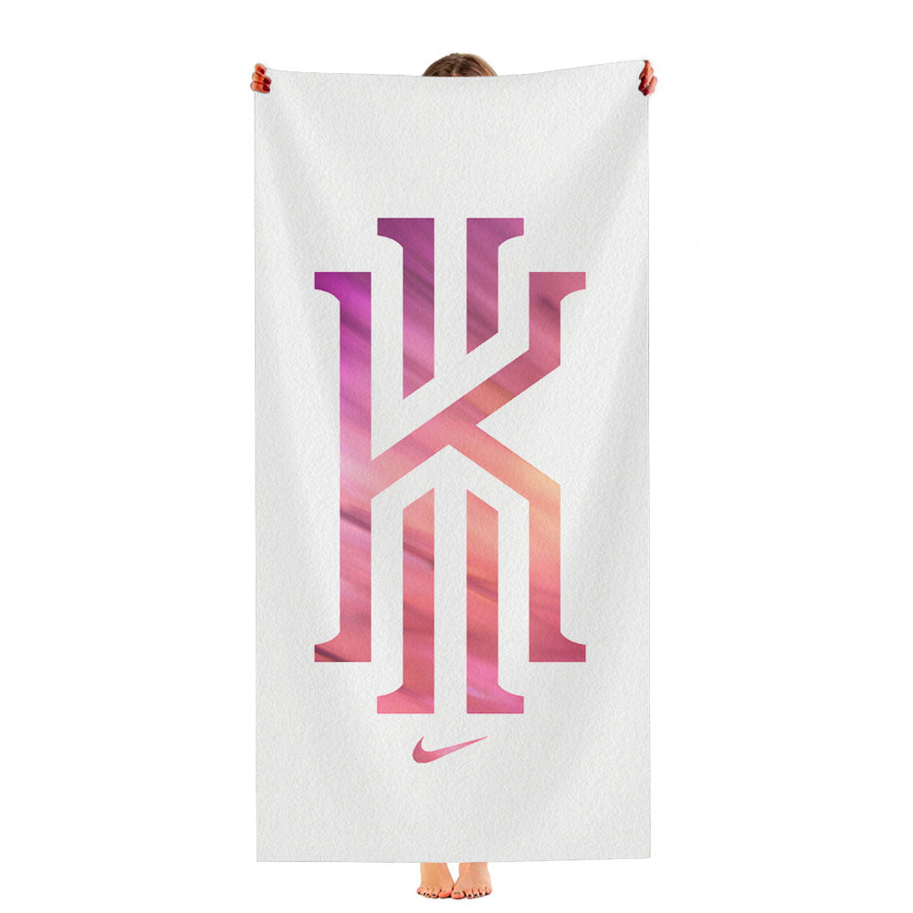 Kyrie Irving Nike White Pink Logo Ultra-Soft Luxury Bathroom Towels