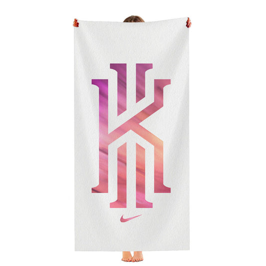 Kyrie Irving Nike White Pink Logo Ultra-Soft Luxury Bathroom Towels