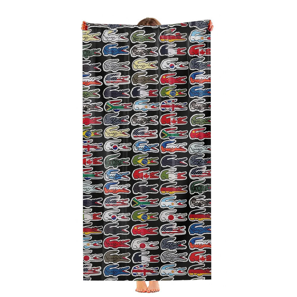 Lacoste World Flag Ultra-Soft Luxury Bathroom Towels
