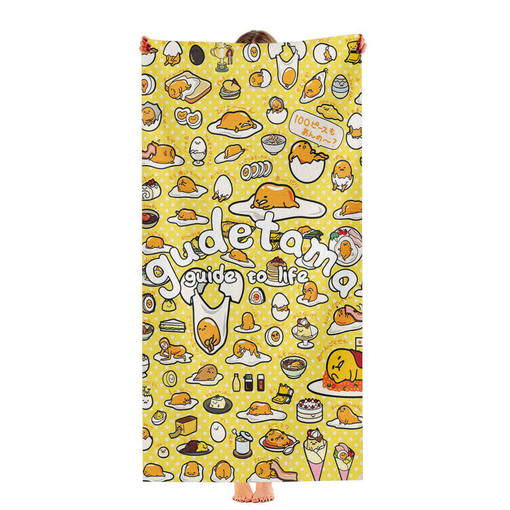 Lazy Egg Gudetama Pattern Ultra-Soft Luxury Bathroom Towels