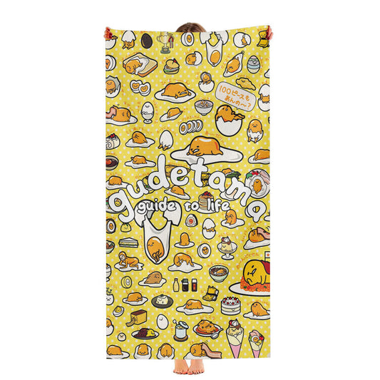 Lazy Egg Gudetama Pattern Ultra-Soft Luxury Bathroom Towels