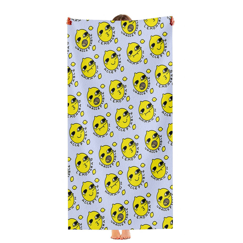 Lemongrab Pattern Ultra-Soft Luxury Bathroom Towels