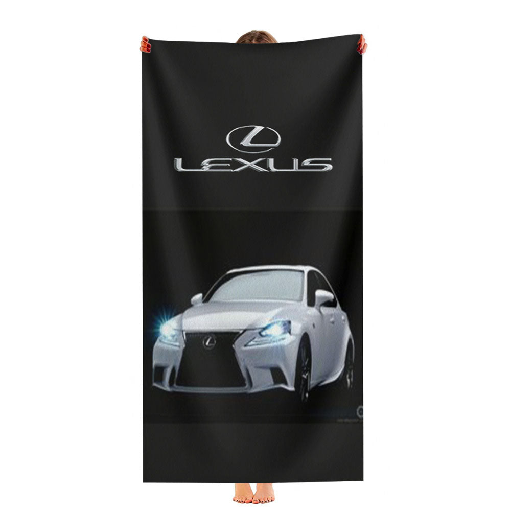 Lexus White Car Gold Logo Ultra-Soft Luxury Bathroom Towels