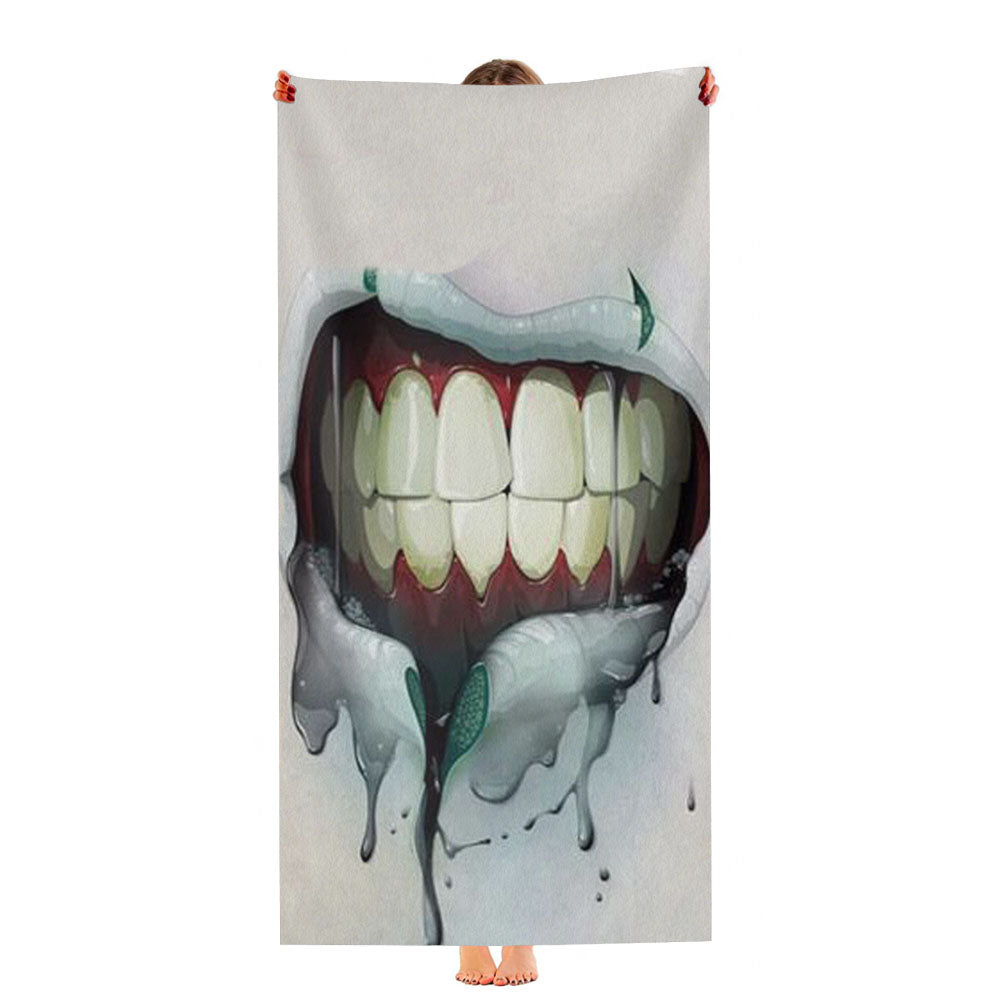Lips Mouth Teeth Ultra-Soft Luxury Bathroom Towels