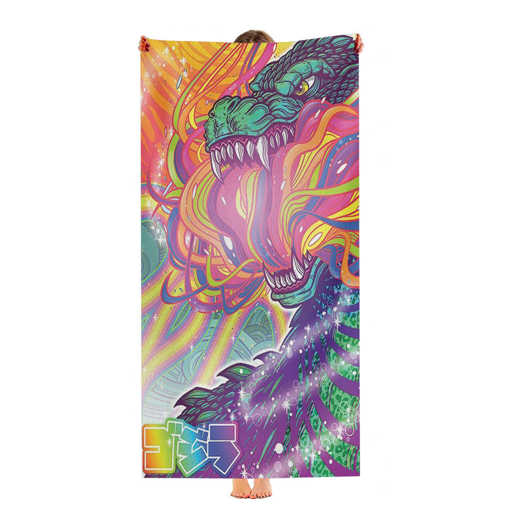 Lisa Frank Godzilla Ultra-Soft Luxury Bathroom Towels