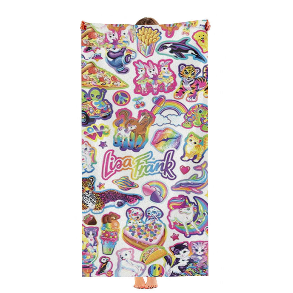 Lisa Frank Pattern Ultra-Soft Luxury Bathroom Towels