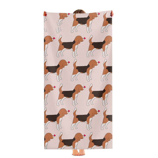 Love Beagle - Dog Pattern Ultra-Soft Luxury Bathroom Towels