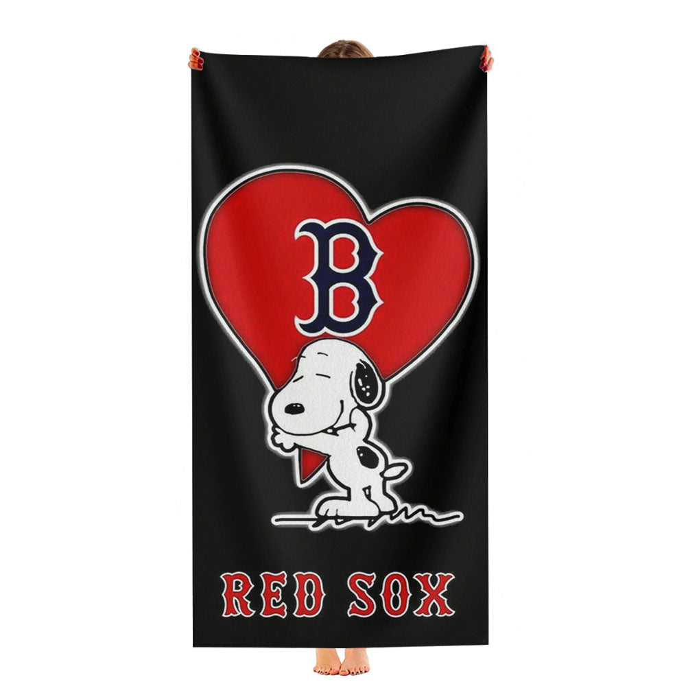 Love Boston Red Sox Snoopy Ultra-Soft Luxury Bathroom Towels