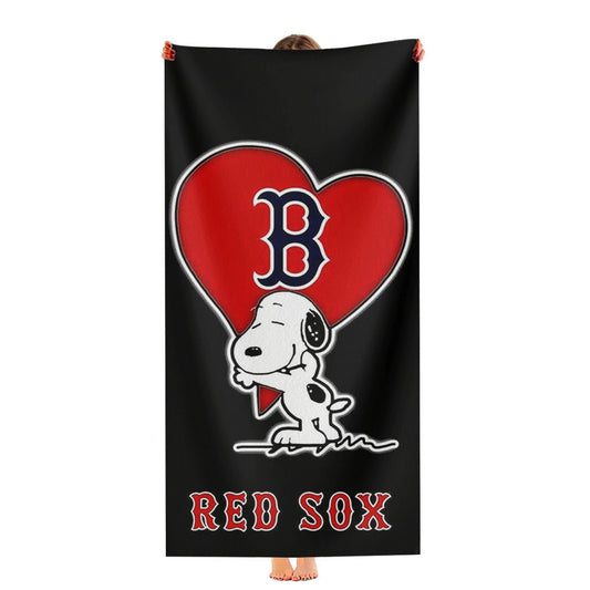 Love Boston Red Sox Snoopy Ultra-Soft Luxury Bathroom Towels