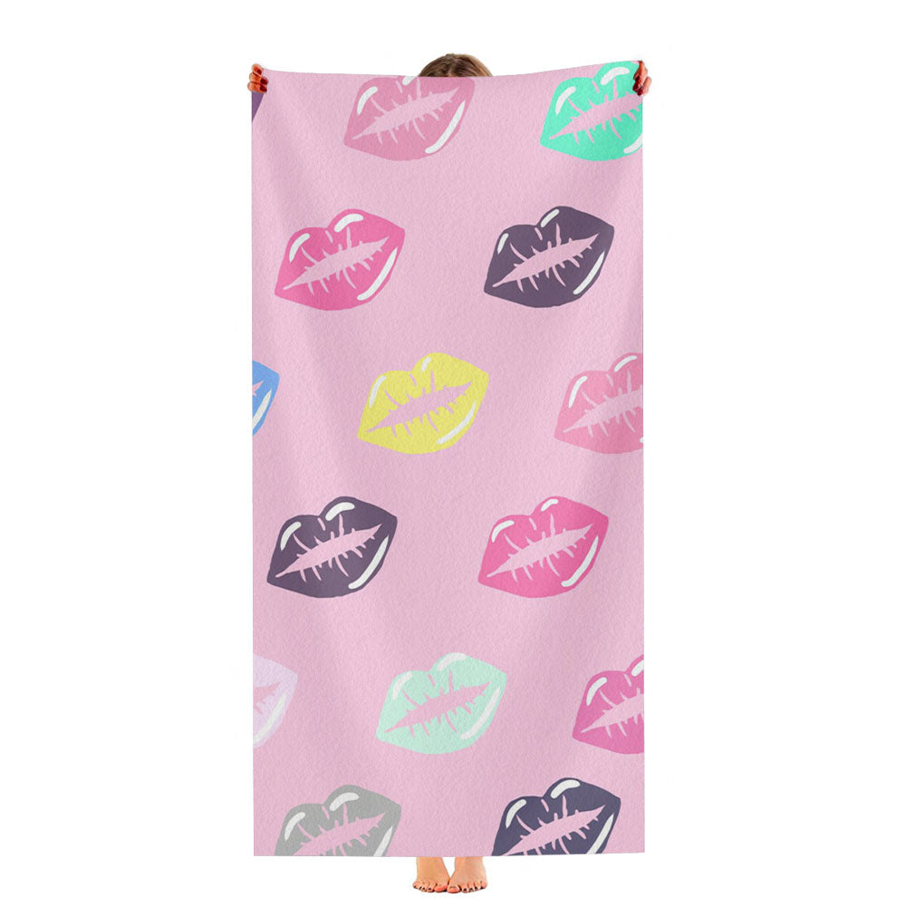 Love Lips Pattern Ultra-Soft Luxury Bathroom Towels